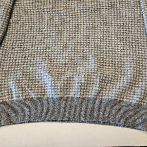 J.Crew Cashmere Collared Grey Houndstooth Sweater-polo - Size XL - Picture 9 of 10